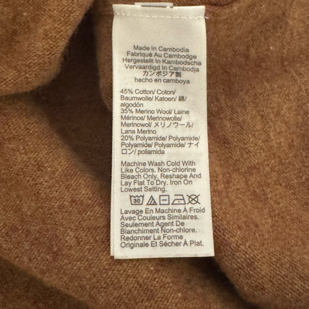 J.Crew Teddie Crewneck Sweater Brown Cozy Soft Women’s Large - Picture 4 of 4